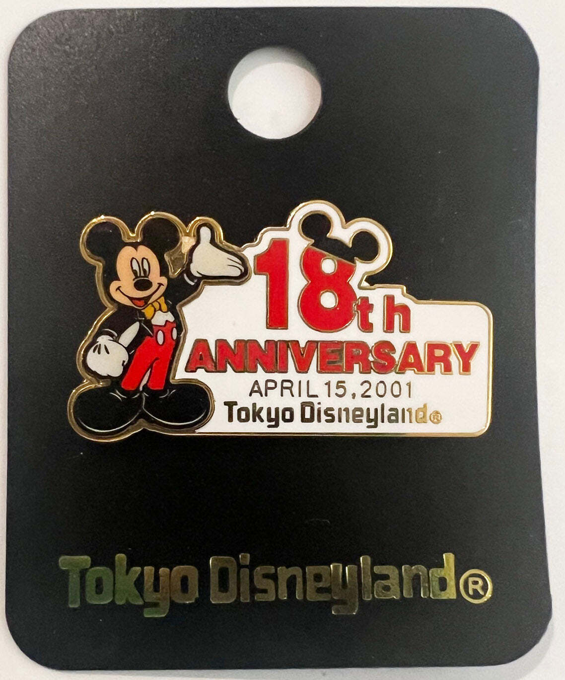 Mickey Mouse 18th Anniversary Tokyo Disneyland 2001 TDR Japan Disney Pin C02