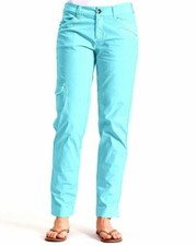NWT FRESH PRODUCE Seaglass Blue Stretch Broadcloth "SAFARI Ankle Pants" S L 89