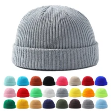 Winter Warm Hat Knit Cuff Beanie Cap Fisherman Watch Cap Daily Ski Hat Skullcap