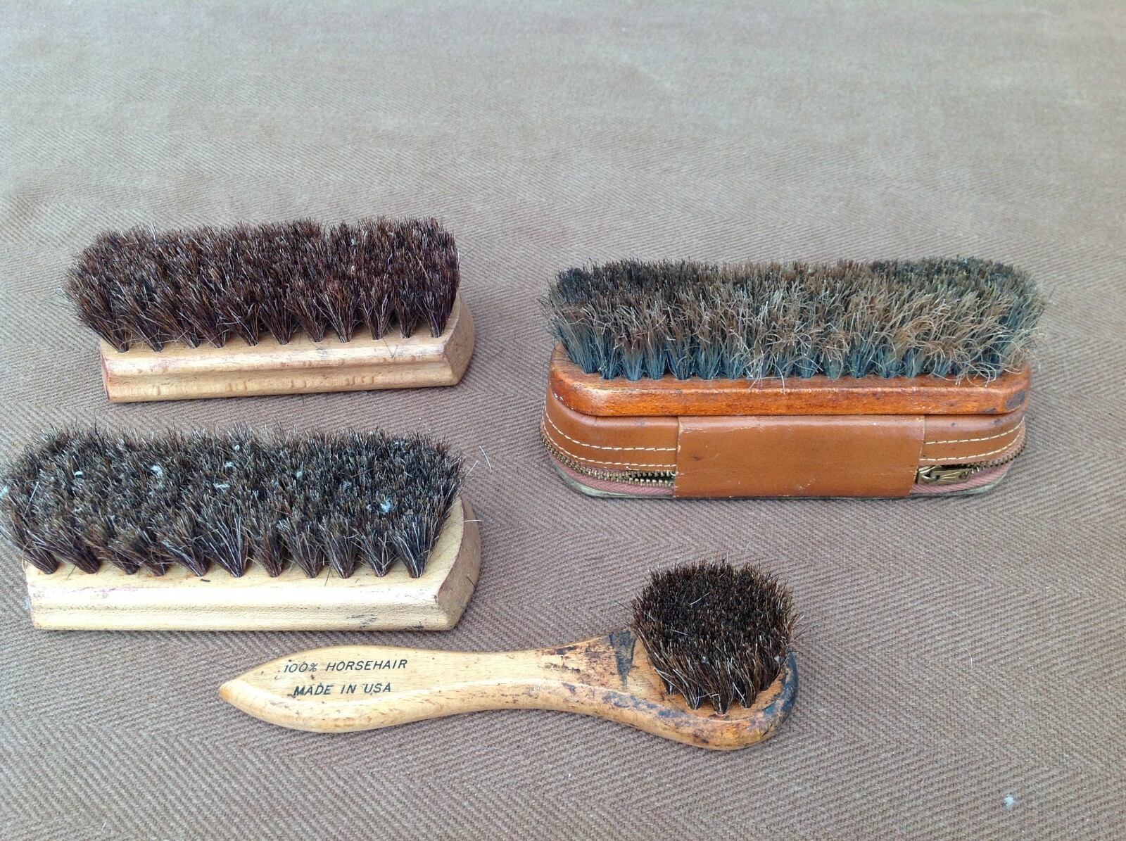 4 Vintage Horse Hair Shoe Brushes, USA | eBay