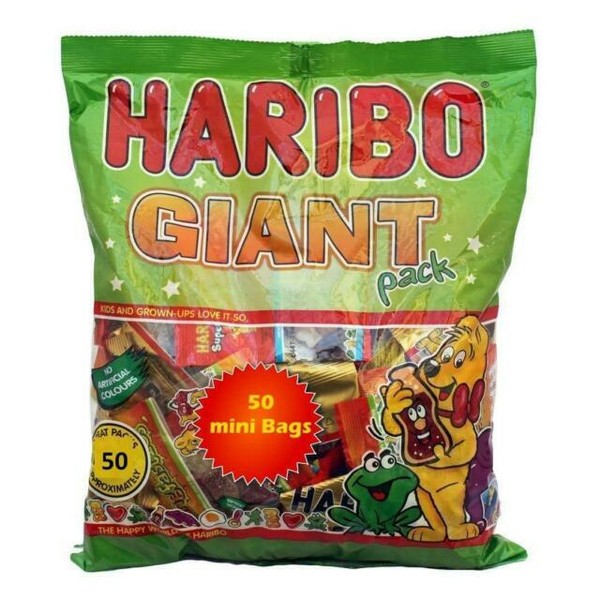 HARIBO Giant 1.25kg Party Bag Mixed Variety 50 Mini Sweets Kids Favours