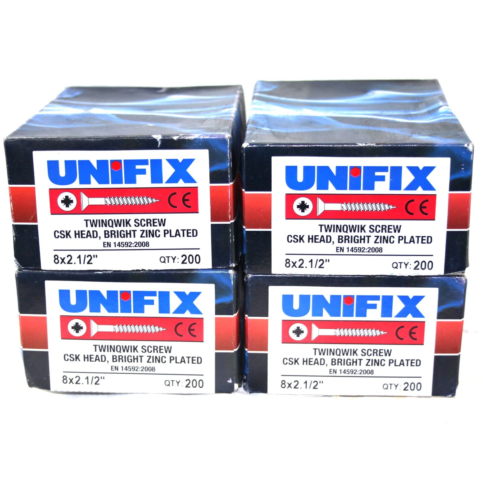 UNIFIX TWINQWIK 4.0 x 63mm CSK POZI ZINC WOODSCEW 8g x 2 1/2"" - PACK OF 1000