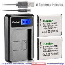 Li-50B Battery or LCD Slim Charger for OLYMPUS SP-720UZ 800 800UZ 810 810UZ