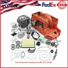For Husqvarna 268 272 272XP Crankcase Cylinder Crankshaft Piston Kit Parts NEW