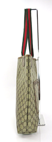 Auth Vintage GUCCI Brown GG PVC Canvas Sherry Line Vertical Tote Bag #61274 - Picture 5 of 20