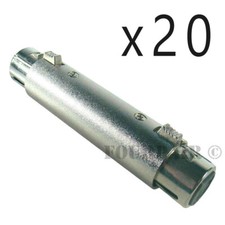 20 Pack 3Pin XLR Female to Female Coupler Gender Changer Microphone Mic Adapter