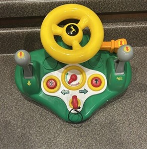 John Deere Busy Driver Kids Toy Steering Wheel & Driving Dashboard Lights Sound