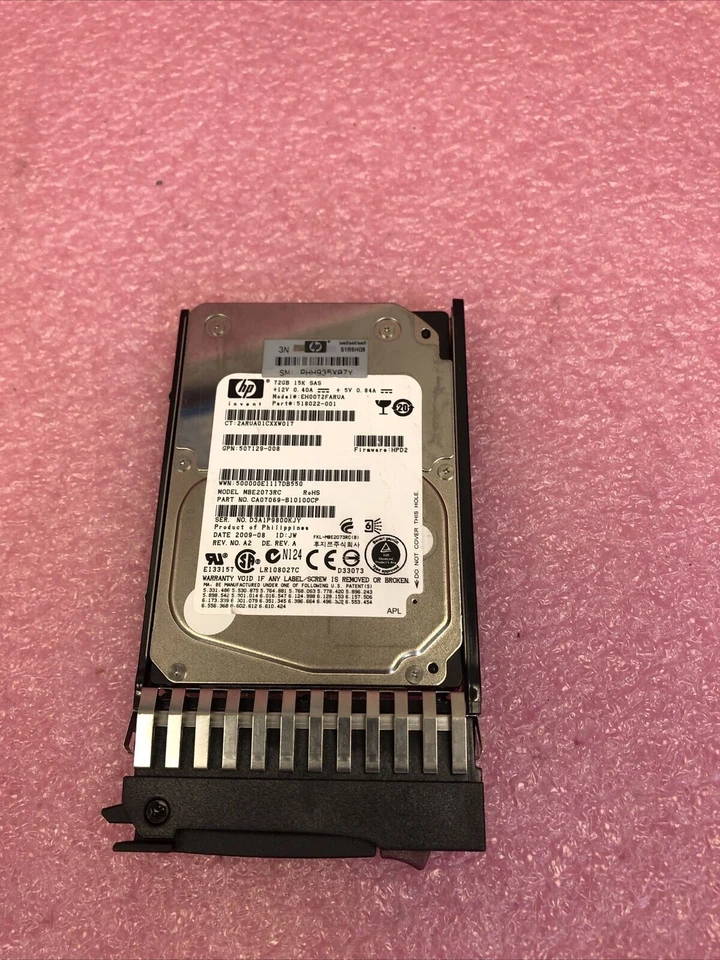 512743-001 HP 72GB 15K 6G SAS DP HDD PA - Image 2 of 3