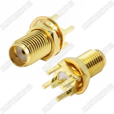 10x SMA Female Jack Bulkhead Connector Thru Hole PCB Mount striaght Gold-plated