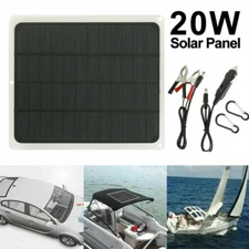 20W 12V Solar Panel Kit Trickle Charge Battery Charger Maintainer Marine RV Car