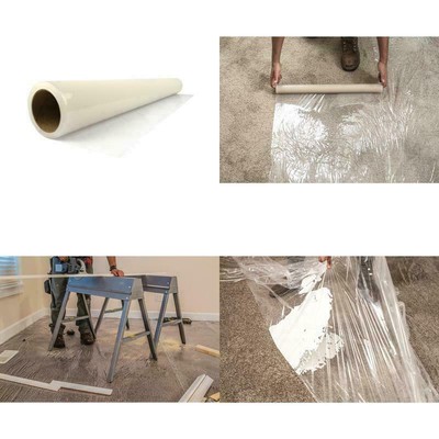 50 Ft Clear Plastic Slef Adhesive Film Adhesive Cover Floor Carpet