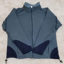 10,000 Ft Above Sea Level Full Zip Fleece Jacket Men MED Dark Gray Green w/Black