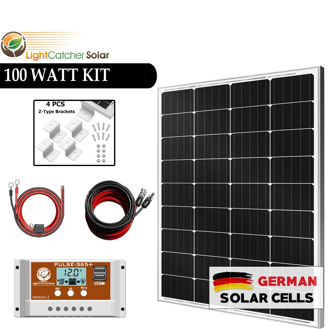 100 WATT COMPLETE SOLAR PANEL KIT FOR FOR 12V LITHIUM OR LEAD ACID BATTERY  CHA | eBay