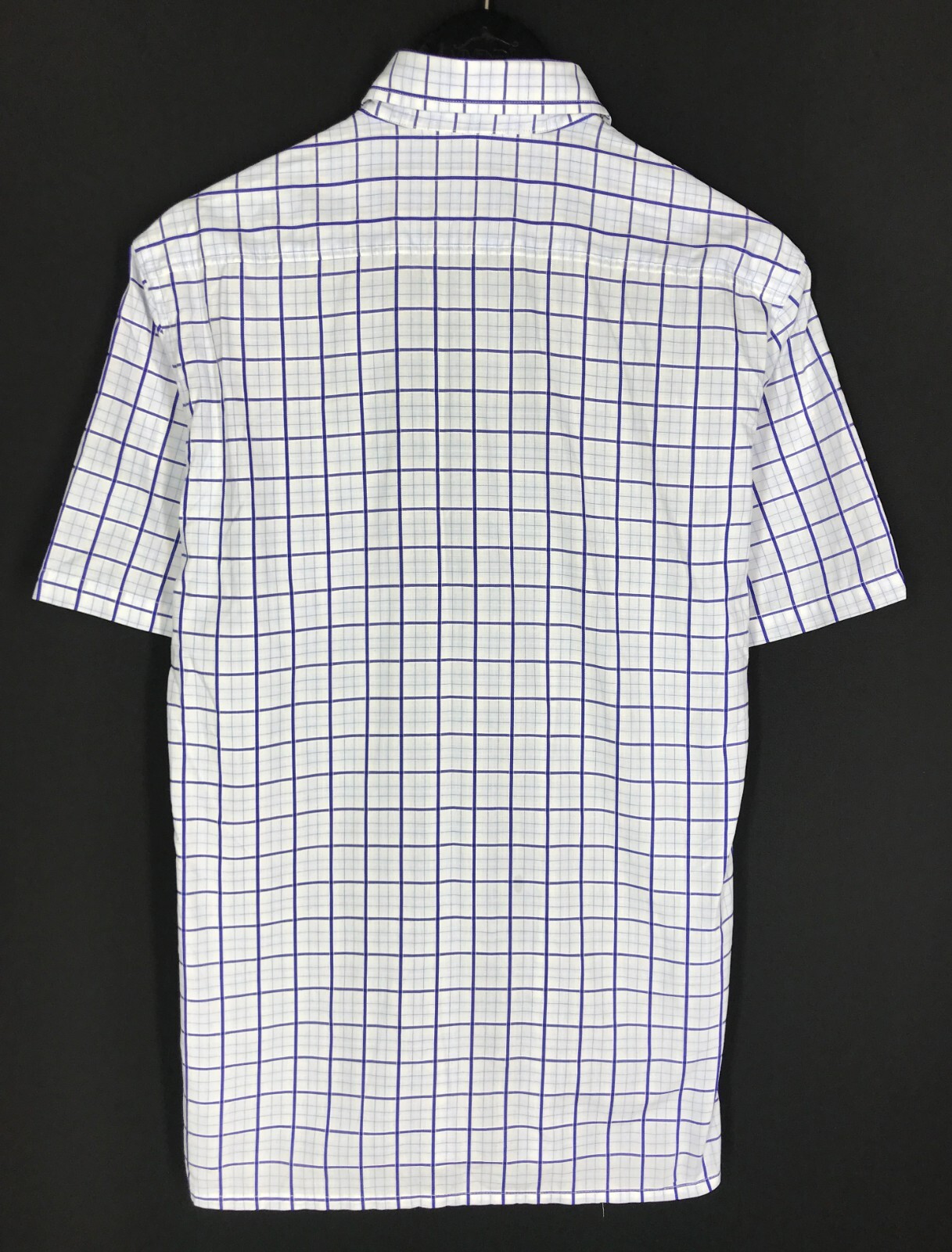 Camicia uomo Yves Saint Laurent Homme bianca blu quadri manica corta taglia S