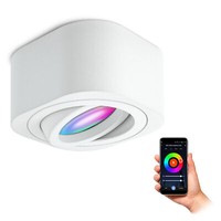 Teara Spot Aufbauleuchte Schwenkbar Weiß Flach Mit Rgb Wifi Led Dimmbar 5W 230V