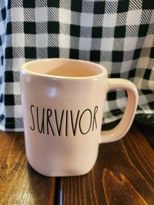 Rae-Dunn-by-Magenta-New-2019-L-L-034-SURVIVOR-034-ALL-PINK-Coffee-Mug-Rare-HTF