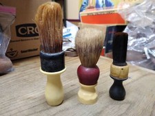 Vtg 3 Piece Shaving Brush Lot Rubberset 200-4 Rubberset Trade Mark Eveready