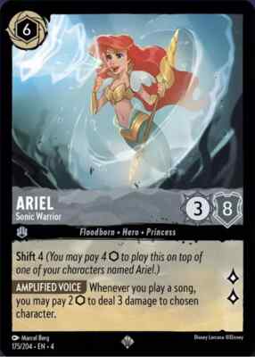 1x Ariel - Sonic Warrior (V.1) Ursula's Return Lorcana Disney VO
