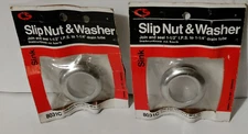 Lot of 2 Chicago Specialty Mfg Co. Metal Slip Nut & Washer 1 1/2" Chrome 8031C