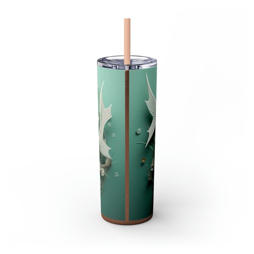 Elegante Vaso de Peces Koi, Taza de Viaje Diseño Acuático Floral, - Imagen 51 de 74