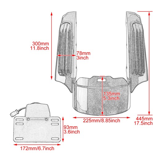 Rear Fender Fascia LED Turn Signal Light For Harley Road Street Glide 2014-2023 - Picture 3 of 11