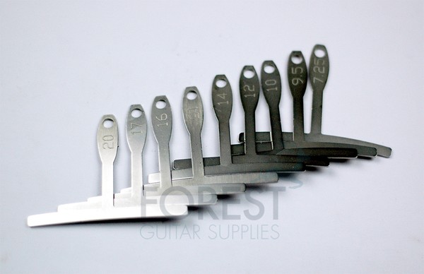 Understring radius gauges, set of 9 Luthier Tool, Stainless steel