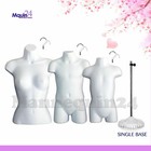 3 Mannequin Torsos - Set of Female Child Toddler White with 1 Stand + 3 Hangers