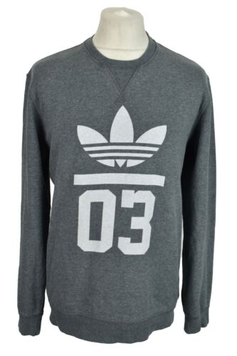 ADIDAS Grey Crewneck Jumper size M Mens Pullover Sportswear Outdoors Outerwear - Picture 1 of 4
