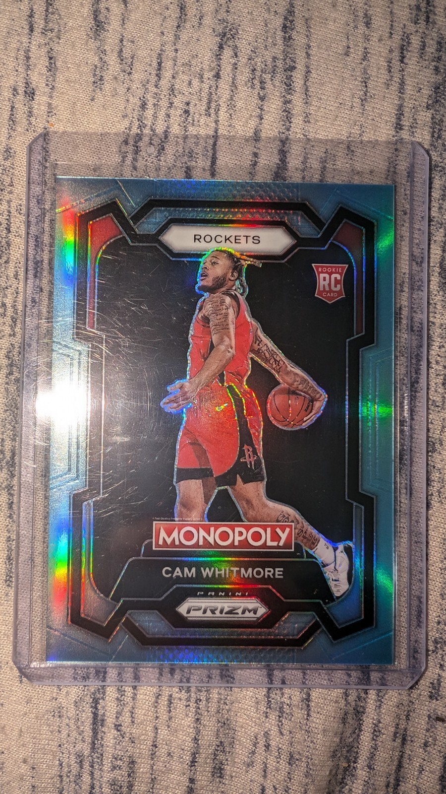 2023-23 NBA Monopoly Prizm Cam Whitmore Light Blue Prizm 047/199 RC MINT