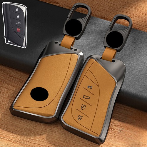 Alloy Leather Car Key Fob Case Cover For Lexus UX ES LC ES350 UX250 LS350 ES300h - Picture 5 of 17