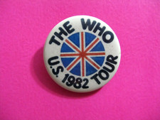 THE WHO LARGE VINTAGE BUTTON PIN BADGE CANADA MADE     BB
