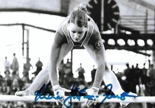 Karin Buttner-Janz autographed 4x6 photo Germany Gymnastics Olympics COA LOOK!