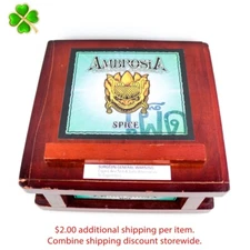 Ambrosia Spice Empty Wood Cigar Box 8.75" x 8.75" x 3.5"