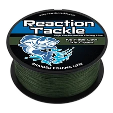 Reaction Tackle Performance Braided Fishing Line / Braid - NO FADE Low Vis Green
