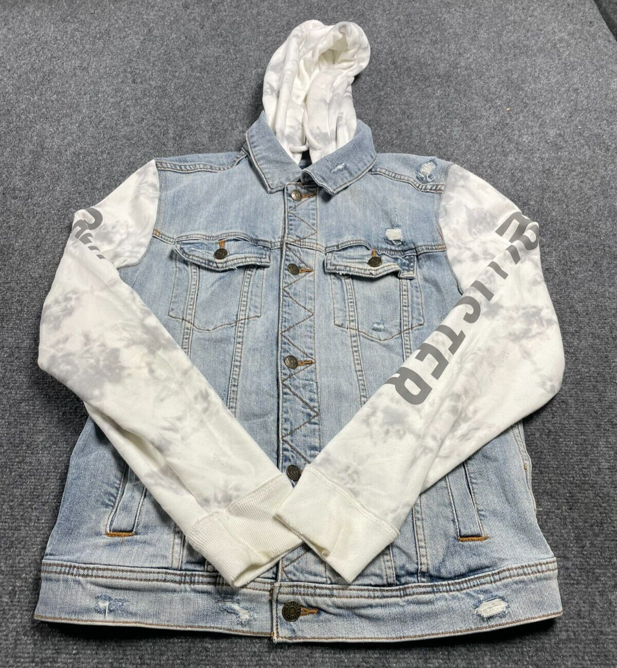 Hollister California Men's Denim Hoodie Jacket Sweatshirt Size M