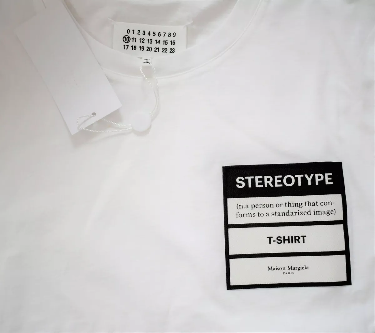 New MAISON MARTIN MARGIELA 10 Cotton Short-Sleeve STEREOTYPE T-Shirt Tee  EU-46 S