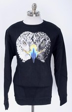 NWT MARCELO BURLON Black 'Eagle' Cotton Regular Fit Pullover Crewneck Sweater M