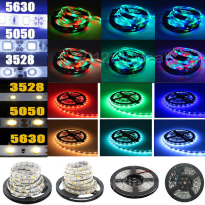 Remote Control Light Strip Bright 12V 5 16.4ft 3528 5050 5630 RGB