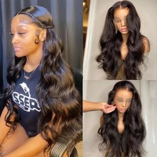 Full Lace Wig Human Hair Body Wave Transparent Lace Frontal Wigs Brazilian Hair