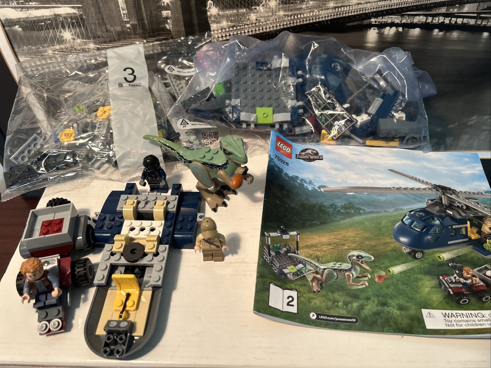 Velociraptor Lego Jurassic World 75928 Blue's Helicopter