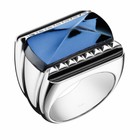Baccarat Women's Louxor Sterling Silver Blue Crystal Ring 2808042