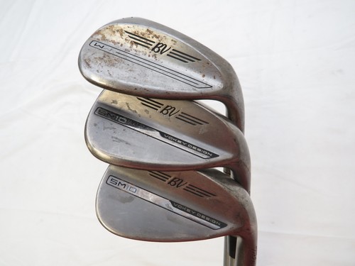 Used Titleist Vokey SM10/Wedge Works 50 54 60 Wedge Set SteelFiber Extra Stiff