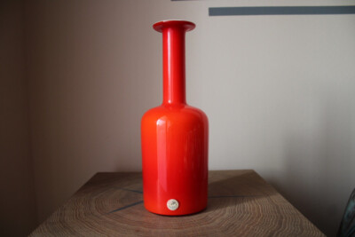 Kastrup Holmgaard Denmark Glasvase Glas Vase Otto Brauer 1960er  VINTAGE  TOP