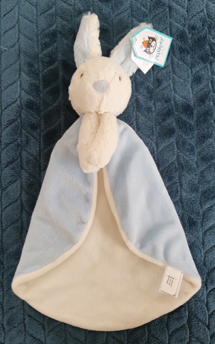 Jellycat Blue Bobtail Comforter Bunny Blanket Blankie Doudou New
