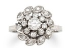 Vintage diamond cluster ring 14k