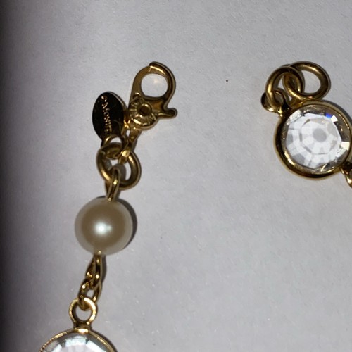 MONET CUT GLASS CRYSTALS OVAL ROUND BAGUTTES GOLD BEZEL SET COSTUME BRACELET - Picture 2 of 9