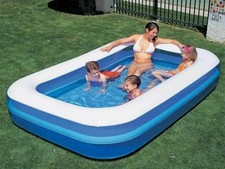 Giant Swimming Paddling Pool 2m x 1.5m Inflatable 6.6ft x 4.8ft Family Garden