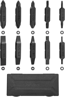 , Bit Kit, 10 Double-Ended Screwdriver Bit Set for Multi-Tools,  Pocket Tool E1