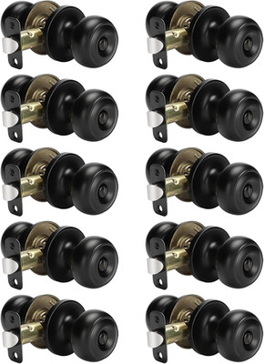 10 Packs Black Interior Door Knob, Matte Black Door Knob Interior Privacy, Bedro