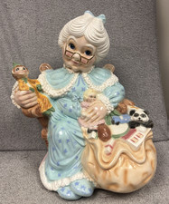Rare Atlantic Mold Mrs. Claus Statue Ceramic 16" Figurine Handpainted 1970’s Vtg